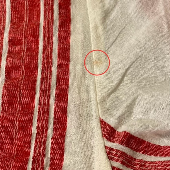 TORY‎ BURCH Embroidered Tunic Top in White and Red Stripes - Picture 7 of 9